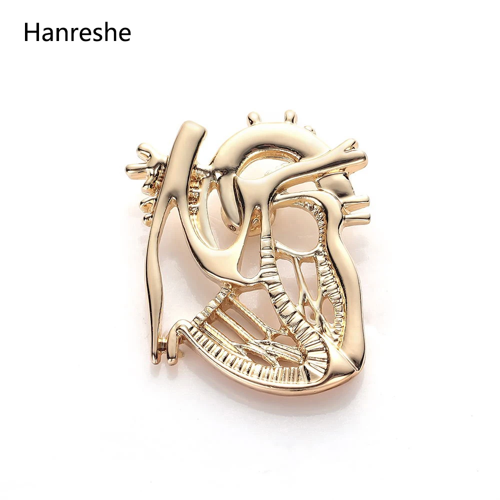 

New Jewelry Heart Shape Brooch Pin Gold Silver Plated Jewelry Gift Doctor Nurse Student Medical Christmas Pin Badge Pins Men