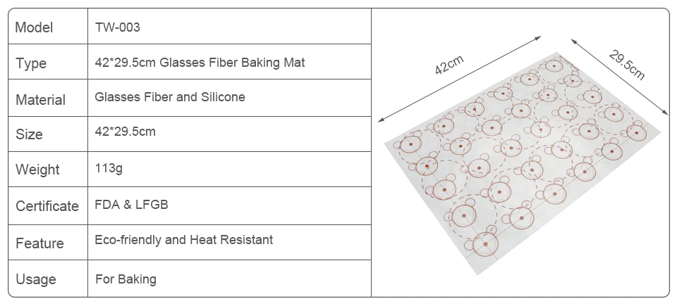 1 шт. 42*29,5 см Стекловолоконный коврик для раскатки теста силиконовый коврик-подкладка для выпечки антипригарный силиконовый коврик для выпечки инструменты для приготовления торта TW-003