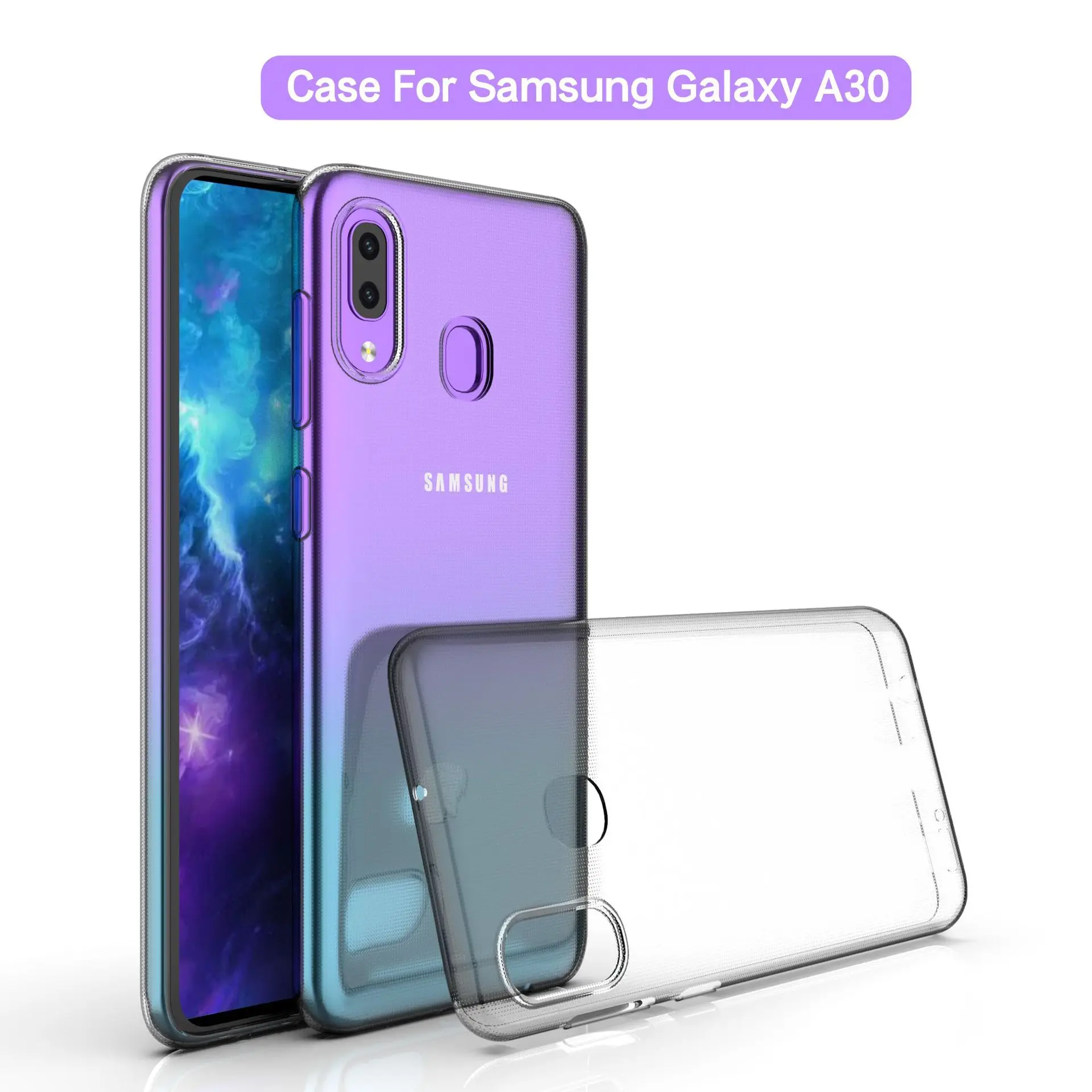 For Galaxy A30 100 шт./лот для samsung Galaxy A10 A20 A30 A40 A50 A70 чехол для телефона ультра-тонкий прозрачный термопластичный полиуретан силиконовый чехол Coque Fundas Capa - Цвет: For Galaxy A30
