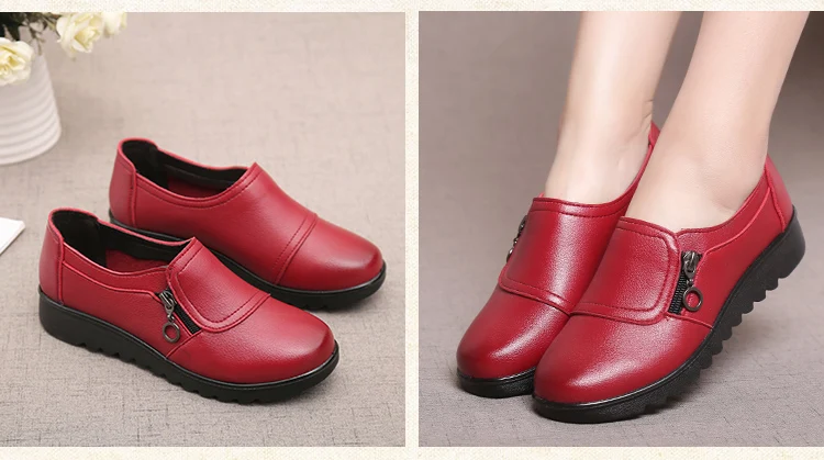 GKTINOO/Новинка; Осенняя женская обувь; модная повседневная женская кожаная обувь на плоской подошве; женские слипоны; удобная черная рабочая обувь на плоской подошве