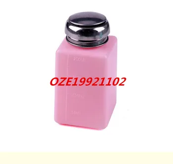

1PCS Silver Tone Metal Lid 200ml Plastic Liquid Storage Alcohol Bottle Pink