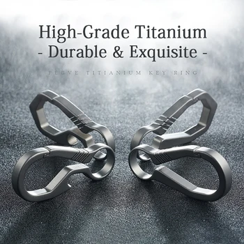 

Real Titanium Key Chain Men EDC Lightweight Titanium Keychain Hanging Buckle Key Rings Quickdraw Tool High-Quality Carbine