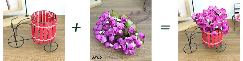Flone Artificial Flower Set Simulated Flower Car Bicycle Flower Set Bouquets Wedding Home Indoor Household Decor Silk Flower  (26)