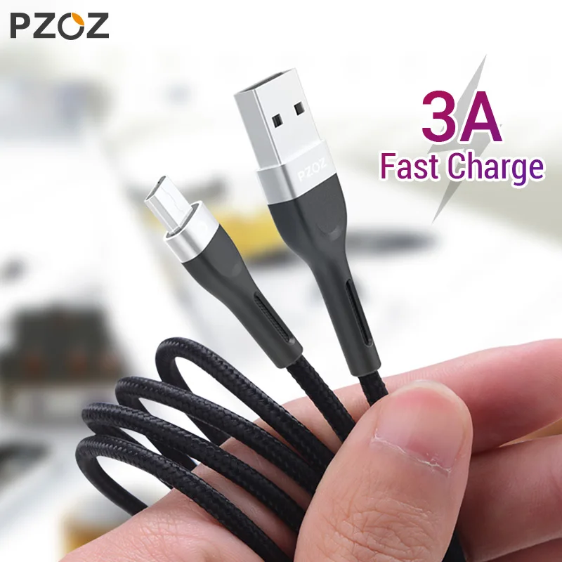PZOZ 1m 2m провод Micro USB кабель 3A быстрой зарядки Microusb зарядное устройство данные шнур для Samsung S7 Xiaomi Redmi Примечание 5 Pro 4X плюс huawei планшеты Мобильный телефон Android Micro usb кабели зарядное