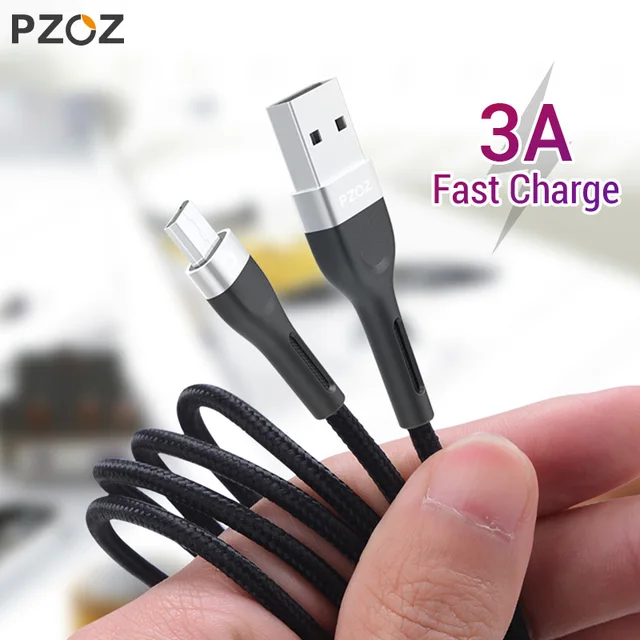 PZOZ Micro USB Cable Fast Charging 3A Microusb Cord For Samsung S7 Xiaomi Redmi Note 5 Pro Android Phone cable Micro usb charger 6