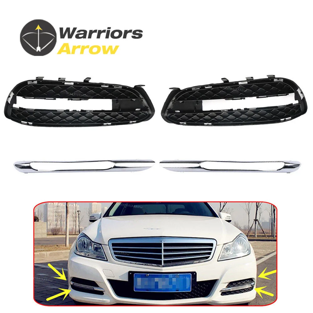 Решетки для переднего бампера Mercedes E Class W212 2128851723 2128851823 хромированные