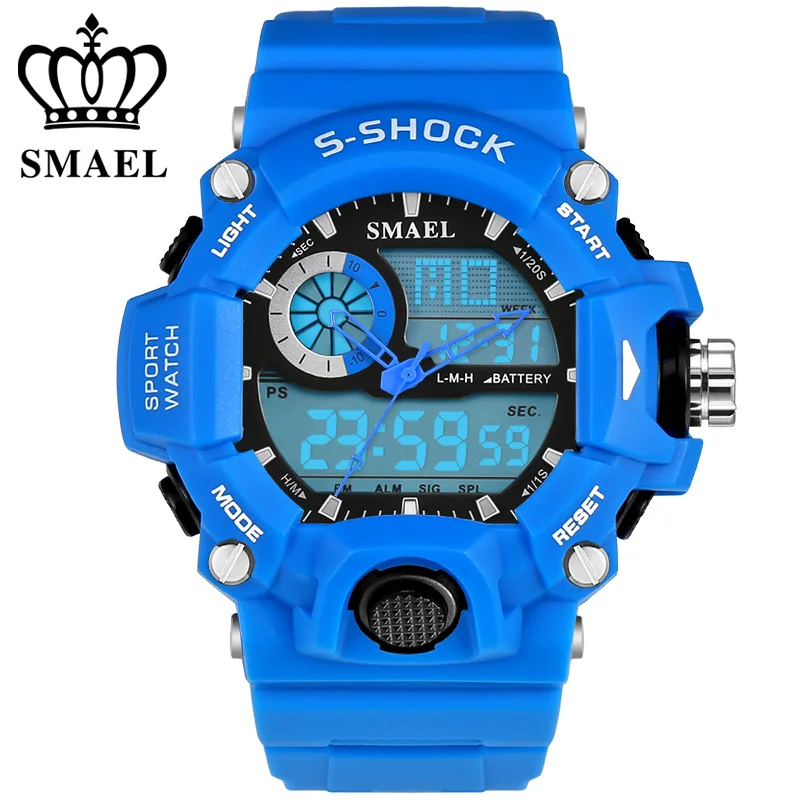 Prix pour Nouveau SMAEL Marque Sport Montres Bleu Étanche LED Numérique de Quartz Double Affichage Montre Hommes Montre-Bracelet relogio masculin WS1385 Prix pour Nouveau SMAEL Marque Sport Montres Bleu Étanche LED Numérique de Quartz Double Affichage Montre Hommes Montre-Bracelet relogio masculin WS1385