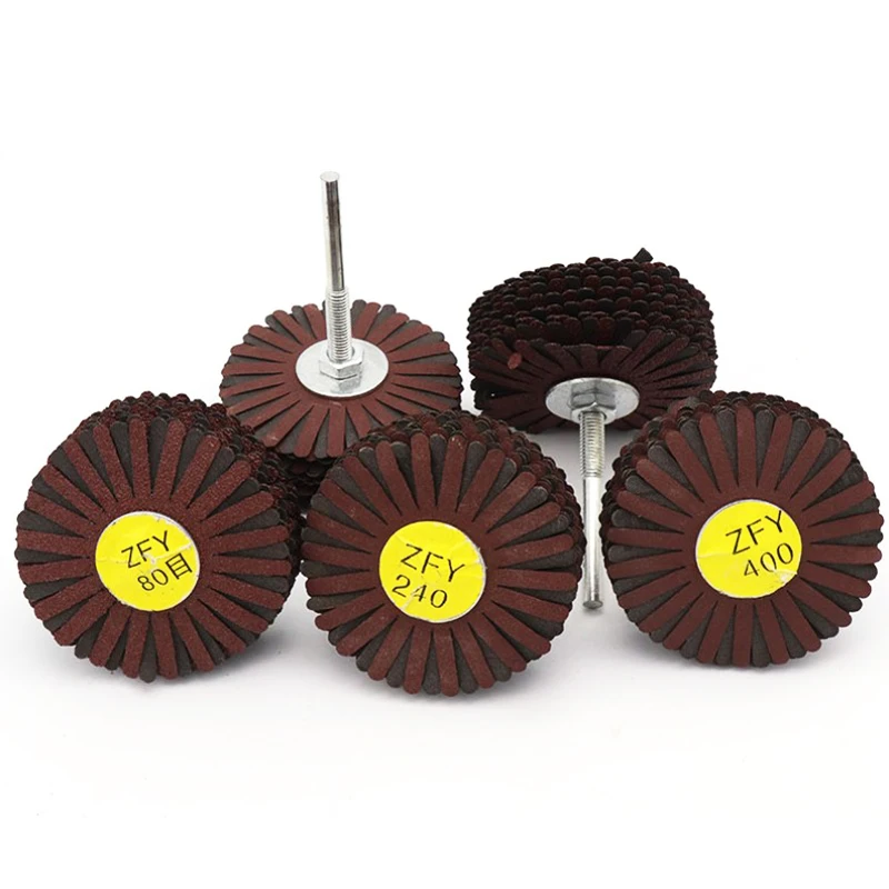 URANN 1PCS 80400 Grit 6mm Shank Sandpaper Sanding Flap Wheel Head