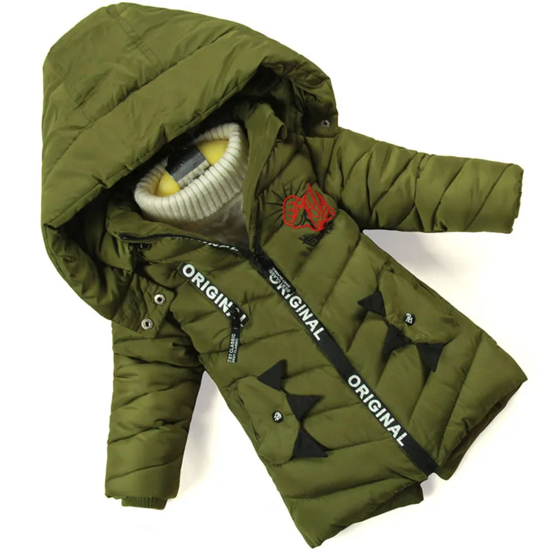 children s winter jackets New Boys Parka cotton Warm Coats kids Baby christmasThick cotton padded clothes