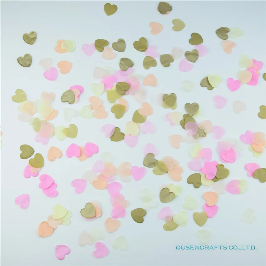 Хит! 1500 шт золотой, белый, светло-розовая бумага Сердце Конфетти Свадебные конфетти для дня рождения свадебные принадлежности для украшения стола