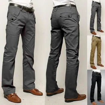 

2019 pure cotton straight pant Cylinder Cargo Waist Work pants trousers size 29-36 men flax pants male pantalones 5.13