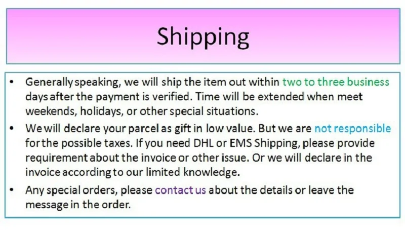 shipping