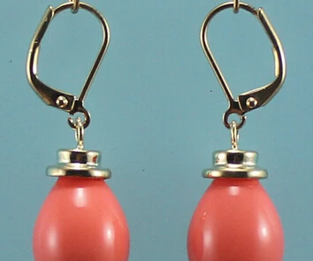 

Bridal jewelry free shipping hot sellWholesale simple and noble 12*16mm rose red shell pearl earrings fashional jewelry