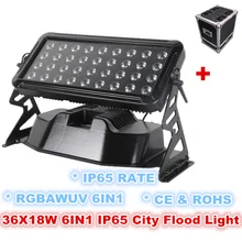 Напольная настенная шайба Свет 36*18 Вт rgbaw+ УФ цветная настенная шайба led, rgbwa+ uv настенная шайба IP65 водонепроницаемый настенный светильник