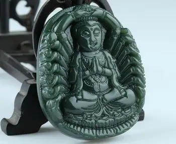 

Natural Hetian hand Guanyin patron saint men and women models pendant necklace