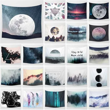 

Hot sale fashion beautiful moon feather hill wall hanging tapestry home decoration wall tapestry tapiz pared 1500mm*1500mm