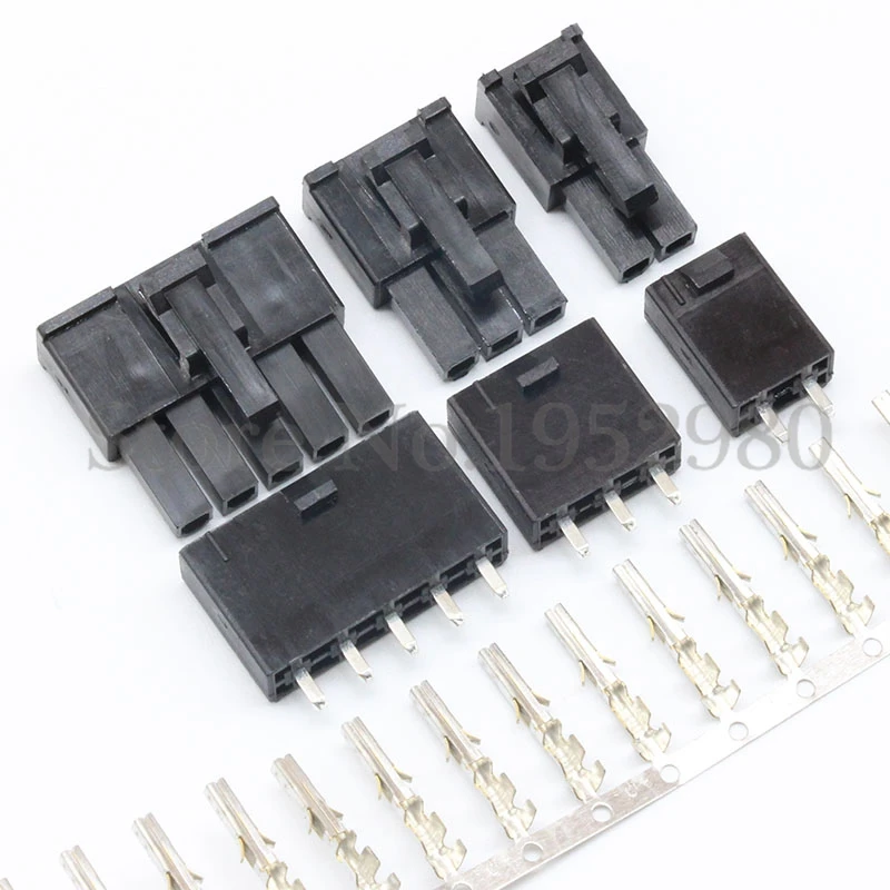 30 Set 4.2mm Connector 5557 Single Row 2/3/4/5/6P Black Straight Pin Wafer Male Housing