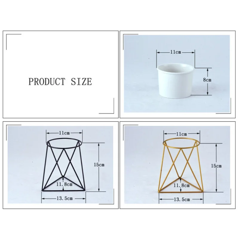 2 шт./компл. настольное украшение геометрический золото Железный держатель& завод набор горшков для цветов Керамика ящик для комнатных растений, Керамика суккуленты травы горшок
