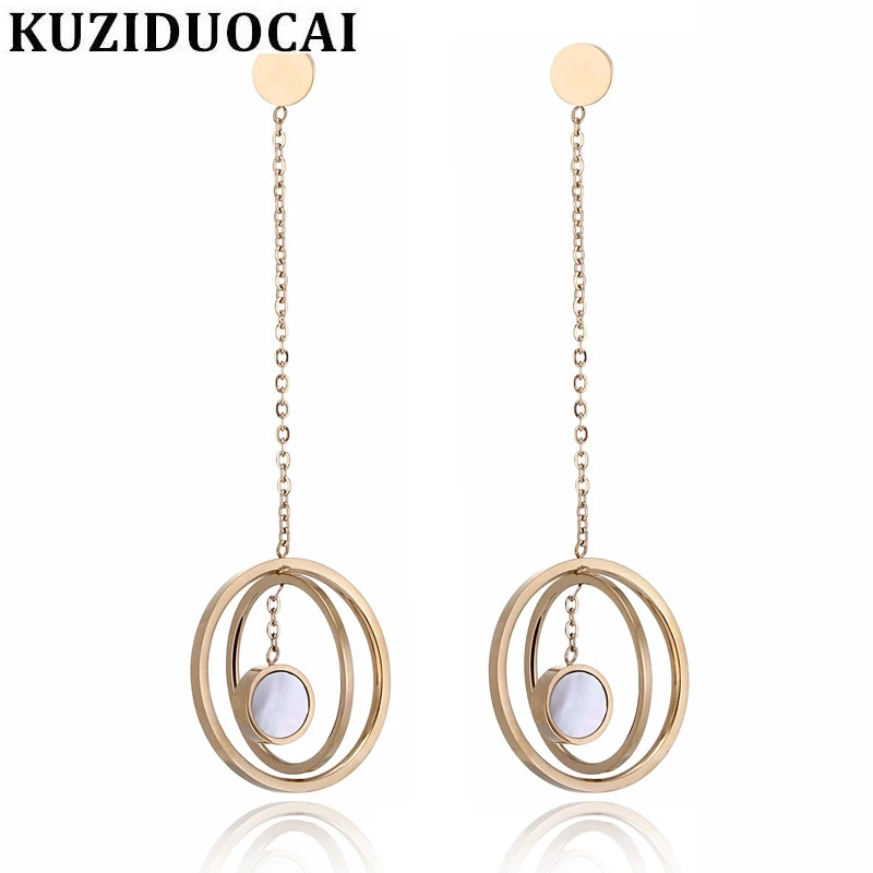 Kuziduocai 2018 Новинка! Модные ювелирные изделия из титана нержавеющей стали круглые