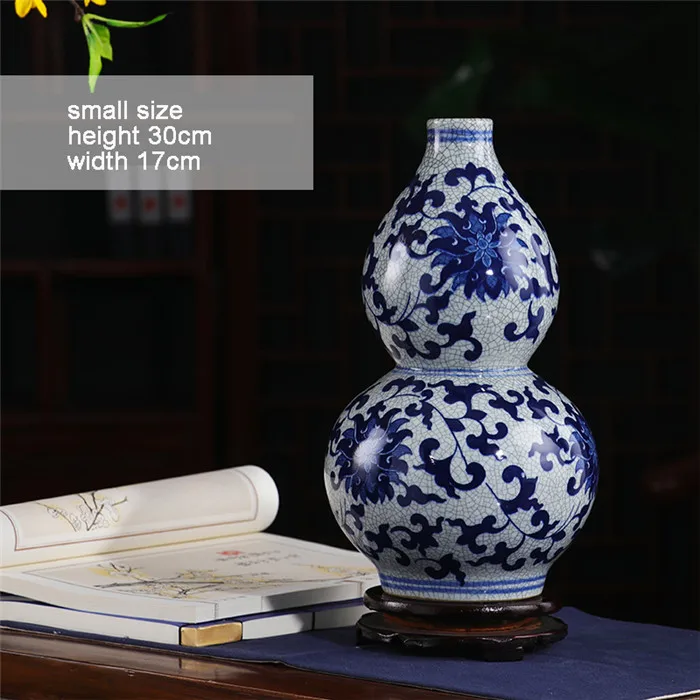 small vase D Цзиндэчжэнь керамическая ваза Античная голубая и белая ваза для дома гостиная портреты декоративные ремесла Цветочная ваза композиция - Цвет: small vase D