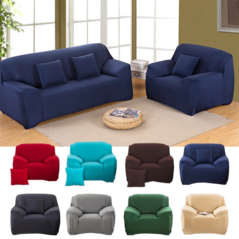

Solid Colors Lounge Couch Stretch Sofa Cover Furniture Protector With Elastic Manta Para Sofa Corner Couch Slipcover