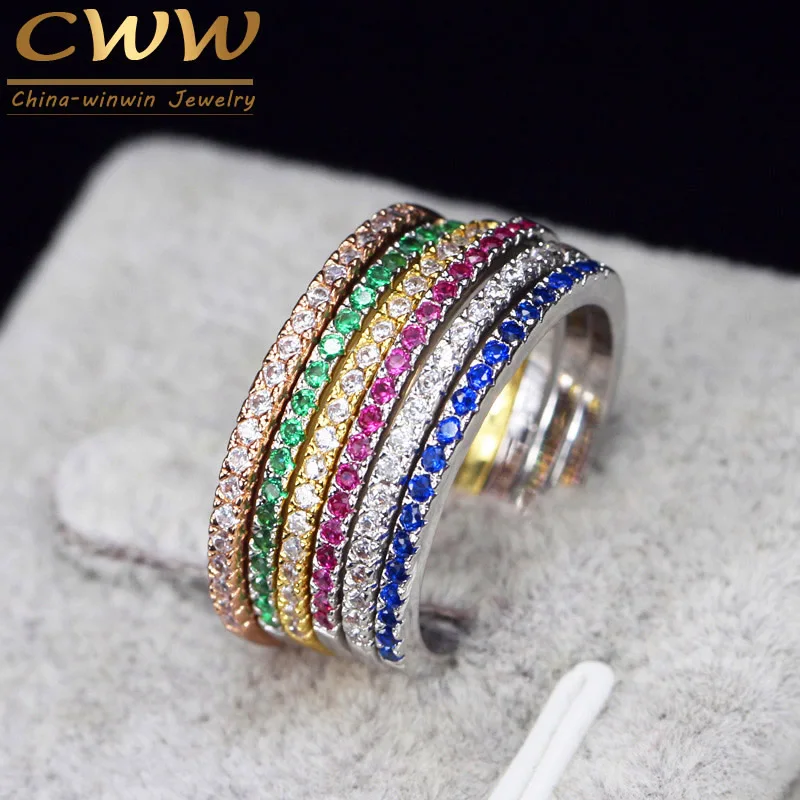 3 шт. женские обручальные кольца с красным/зеленым/синим фианитом|cubic zirconia ring|wedding