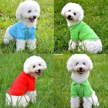 Весна/осень карамельный цвет милый питомец собака одежда с коротким рукавом Поло футболка для маленькой собачки Щенок Домашние животные футболка Чихуахуа Одежда