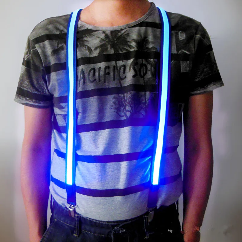 

New Printed LED Suspenders Men Three Clips-on Braces Vintage Mens Suspender For Trousers Husband Male Suspensorio For Skirt