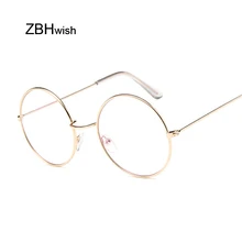 Модные круглые винтажные очки, оправа для женщин, Lunette, металлическая оправа, прозрачные линзы, оптические прозрачные очки, женские зеркальные простые