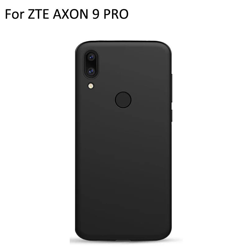 Черный чехол для ZTE AXON9 PRO Ультратонкий Мягкий телефона s AXON 9 задняя крышка кожаные