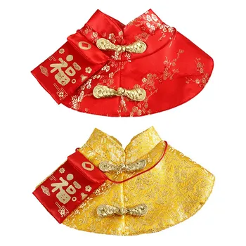 

Pet Cat New Year Cloak Clothes Party Costume Chinese Tang Dynasty Dress Festival Cloak with Red Envelope for Kitten For Puppy