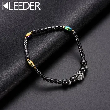 

2019 New Magnetic Black Stone Anklet Owl Therapy Slimming Anklets for lady Weight Loss Health care Fashion Jewelry leg bracelets