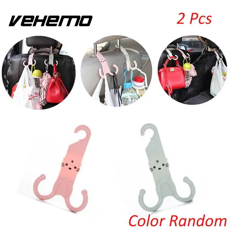 

Cute Headrest Hook Car Seat Hanger Cartoon Design Plastic Stand Organizer Parts