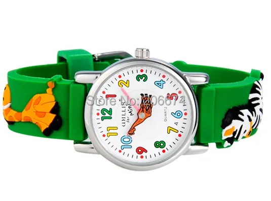 10 м водонепроницаемый 3D мультфильм животных Дизайн аналоговые наручные часы детей часы/малыш кварцевые наручные Часы