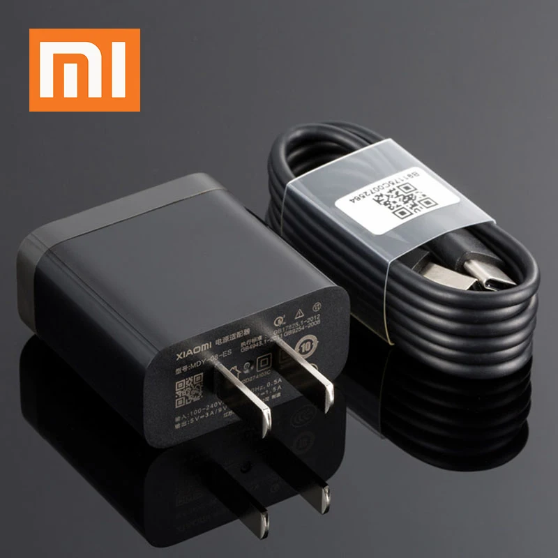 

XIAOMI Redmi Note 7 K20 Pro QC3.0 Fast Charger Adapter 12V/1.5A USB TYPE-C Cable For Mi 8 9 9T SE 6 5 A1 A2 CC9 Mix 2 2S Max 3