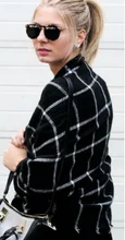 2016 za Scarf Women Tartan scarves Tartan Plaid Scarf desigual Cozy Checked Blanket Oversized Wrap Shawl