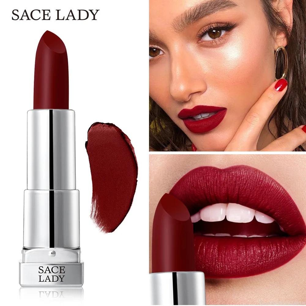 Стойкая матовая губная помада SACE LADY 9 цветов водостойкая пигментированная