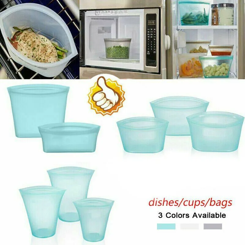 

Multifunction Zip Lock Leakproof Containers Dishes Bags Set Plastic-Free Kitchen Supplies DAG-ship