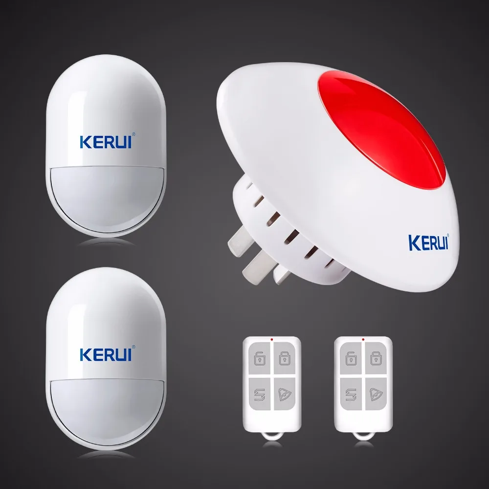 KERUI Intelligent Wireless Flash Siren Home Alarm System Simple Setting for Home Security Protection Burglar Strobe Siren 433Mhz