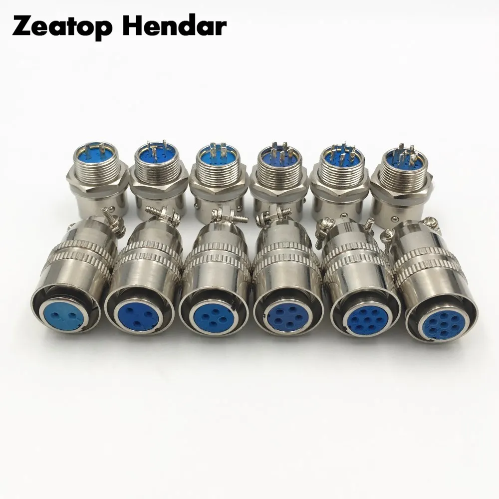 

2Sets XS12 Aviation Plug 12mm 2 3 4 5 6 7 Pin Push-pull Circular Quick Connector Air Plug Square Round Socket 3A 400v Connector