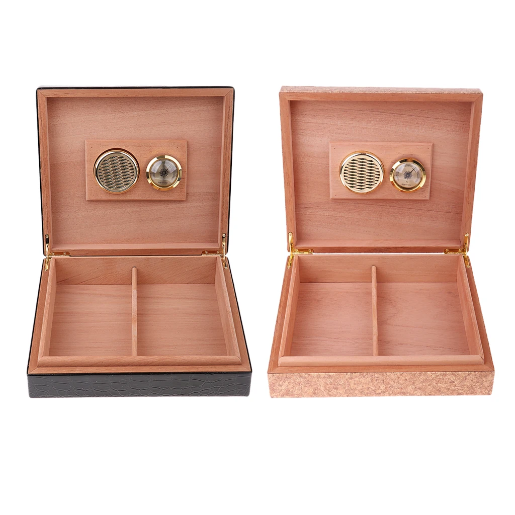 

Spanish Cedar Wood Cigar Humidor Case W/ Humidifier Hygrometer Cigar Box