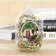 Джунгли Witch фермерский стиль самодельный стеклянный шар деревянный ручной работы Мини Kawaii Детские Популярные кукольная мебель Micro здания GN01
