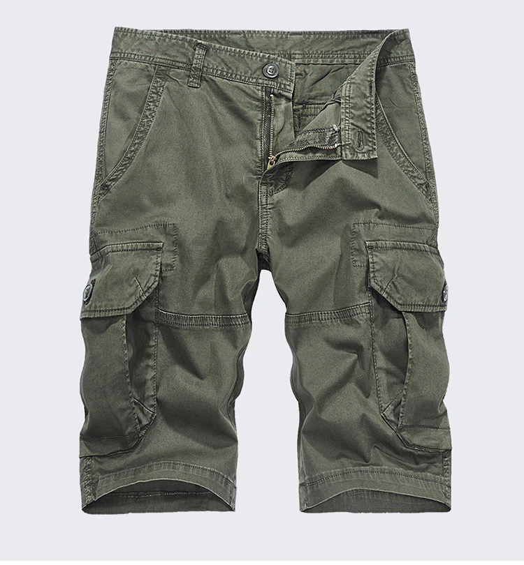 Высокое качество свободные хлопковые мужские короткие штаны Miltary стиль мульти карманы Pantalon Corto Militar