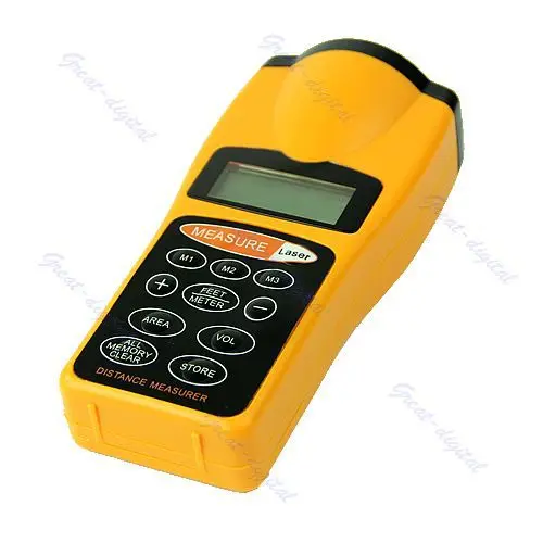 

LCD Ultrasonic Laser Pointer Distance Measure Range Finder Device 18M 60FT