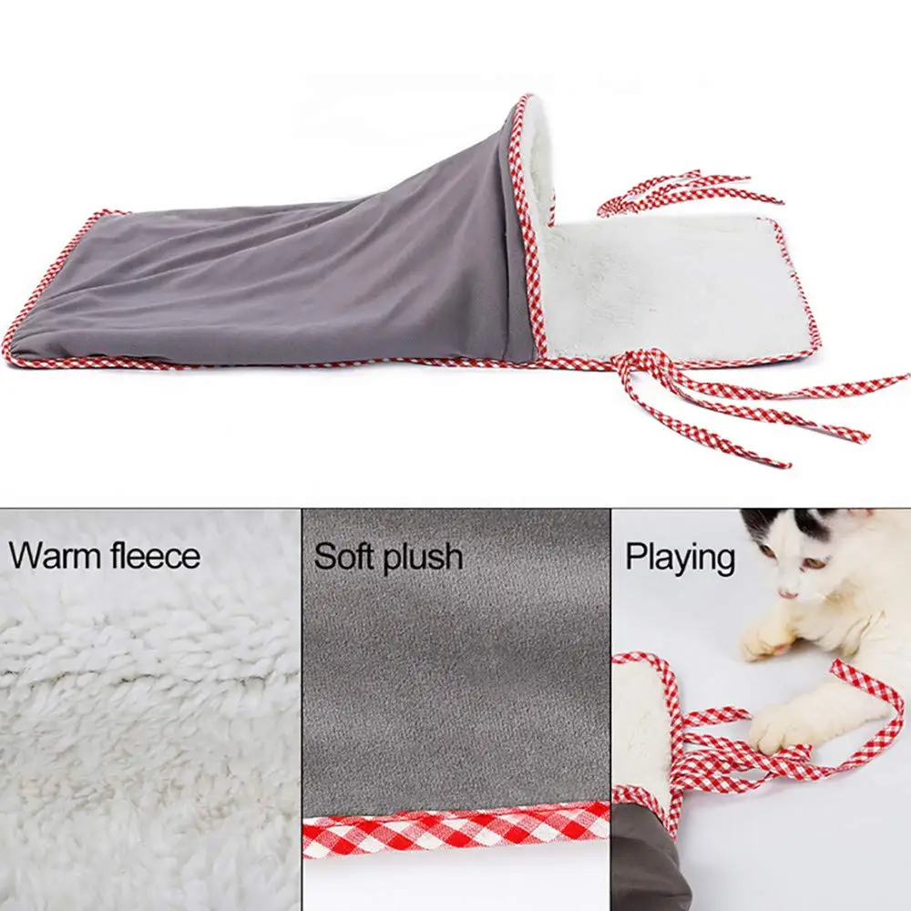 Прямая поставка, спальный мешок для питомца, милый спальный мешок для кошки, шуршащий мешок, домашний спальный коврик для кошки, теплый спальный мешок для питомца, кровать