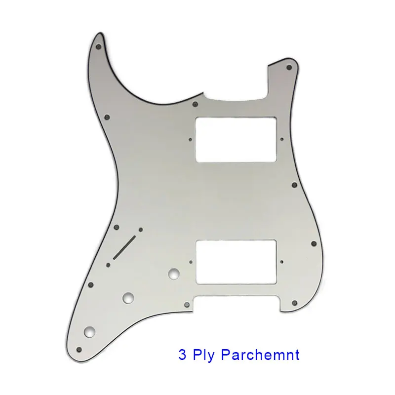 Pleroo аксессуары для гитары pickguards 11 отверстий для левшей США/Мексика стандарт ST HH гитара Stratocaster с PAF Humbucker - Цвет: 3 ply parchment