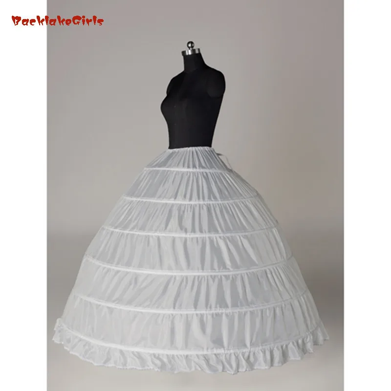 

White/Black 6 Hoops Petticoat Crinoline Slip Underskirt For Wedding Dress Enaguas Para El Vestido De Boda Wedding Accessories
