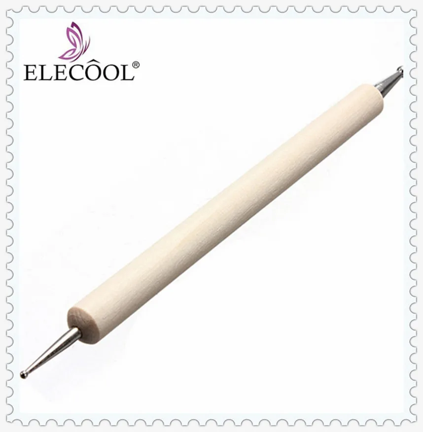 ELECOOL 2 Way 5 шт. Стразы для раскрашивания воска Алмазная ручка деревянная ручка для эмбоссинга инструменты для дизайна ногтей Dotter Puntos Negros