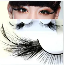 1 pairs Black Feather stage exaggerated false eyelashes for women makeup Arts / Eyelashes masquerade / party nightclub YM77