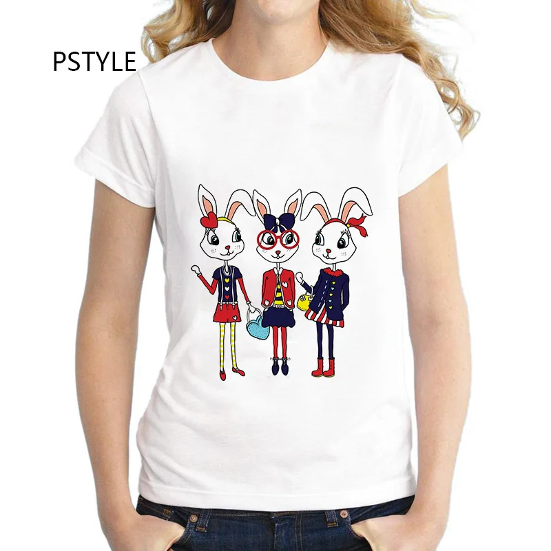 

Fashion Summer Short Sleeve Women T Shirt Tops T Shirt Tshirt Lady Rabbit Printed T-shirt Pstyle O-neck Modal T Shirt Lady Tops